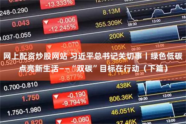 网上配资炒股网站 习近平总书记关切事丨绿色低碳点亮新生活——“双碳”目标在行动（下篇）